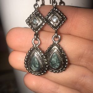 Blue silver earrings